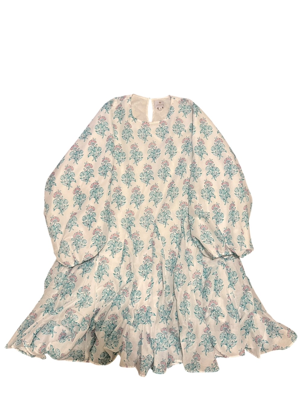 j'marie Floral Ruffled Dress 100% Cotton Lined M